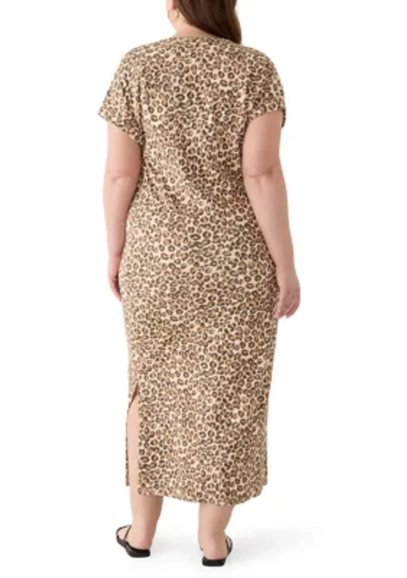 Plus Short Sleeve Knit Maxi Dress