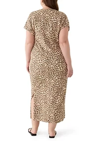 Plus Short Sleeve Knit Maxi Dress