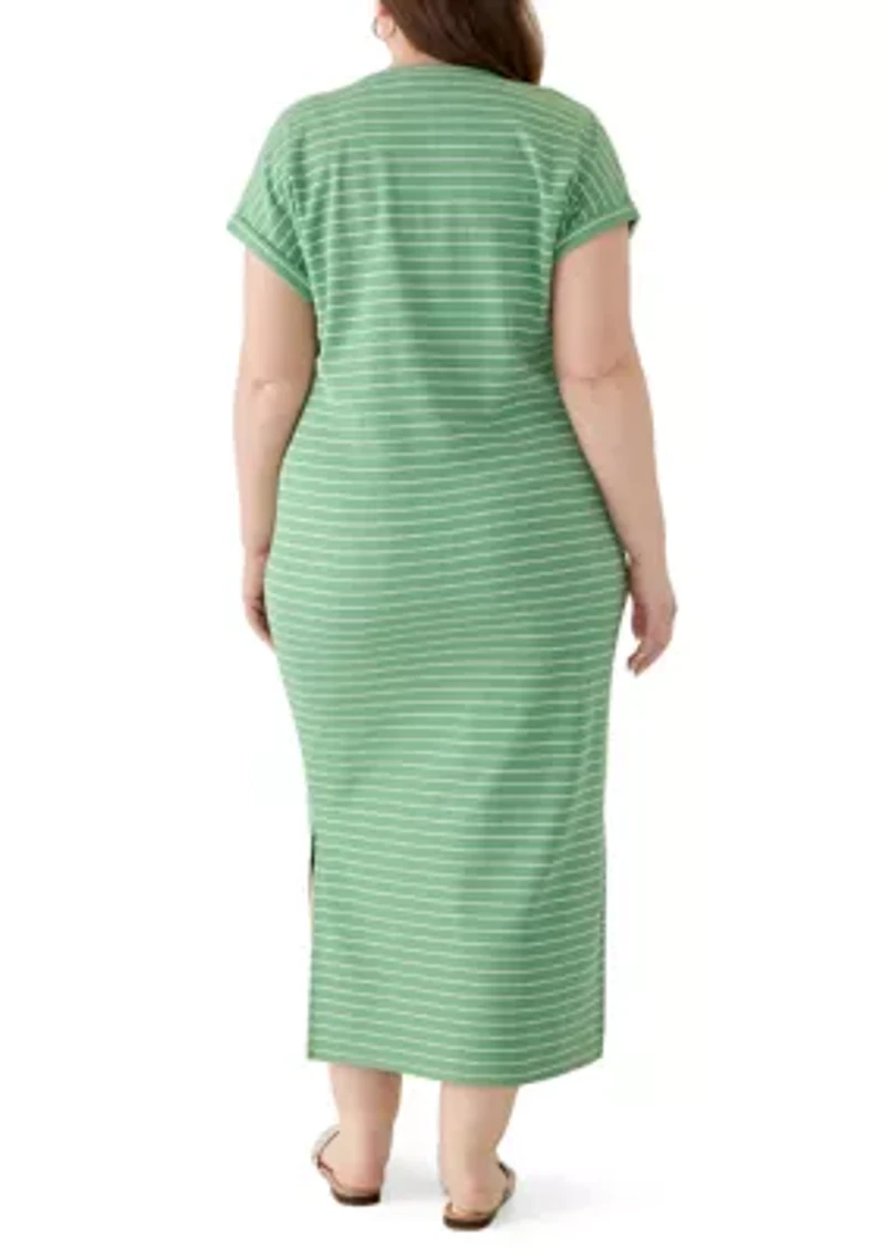 Plus Short Sleeve Knit Maxi Dress