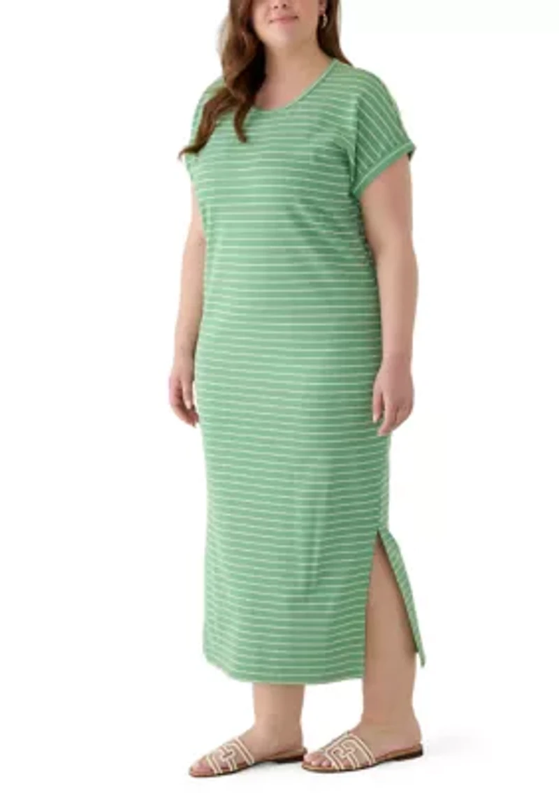 Plus Short Sleeve Knit Maxi Dress