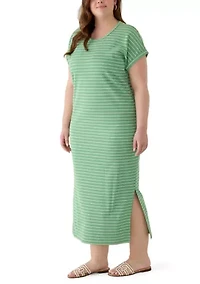 Plus Short Sleeve Knit Maxi Dress