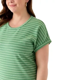 Plus Short Sleeve Knit Maxi Dress