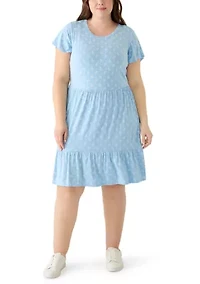 Plus Flutter Sleeve Tiered Dress