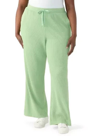 Plus Wide Leg Waffle Pants
