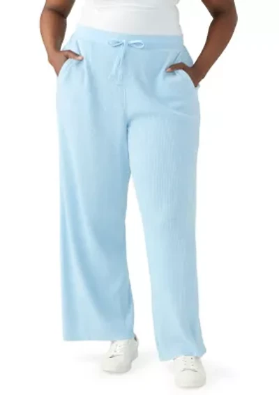Plus Wide Leg Waffle Pants