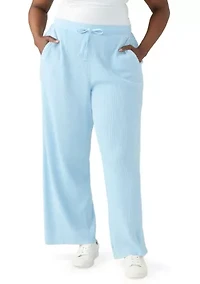 Plus Wide Leg Waffle Pants