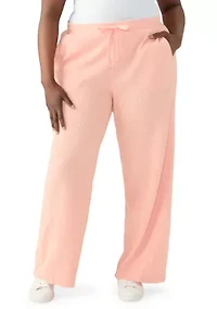 Plus Wide Leg Waffle Pants