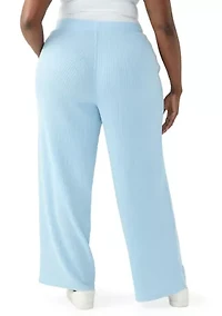 Plus Wide Leg Waffle Pants