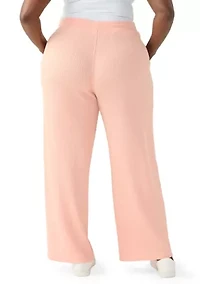 Plus Wide Leg Waffle Pants
