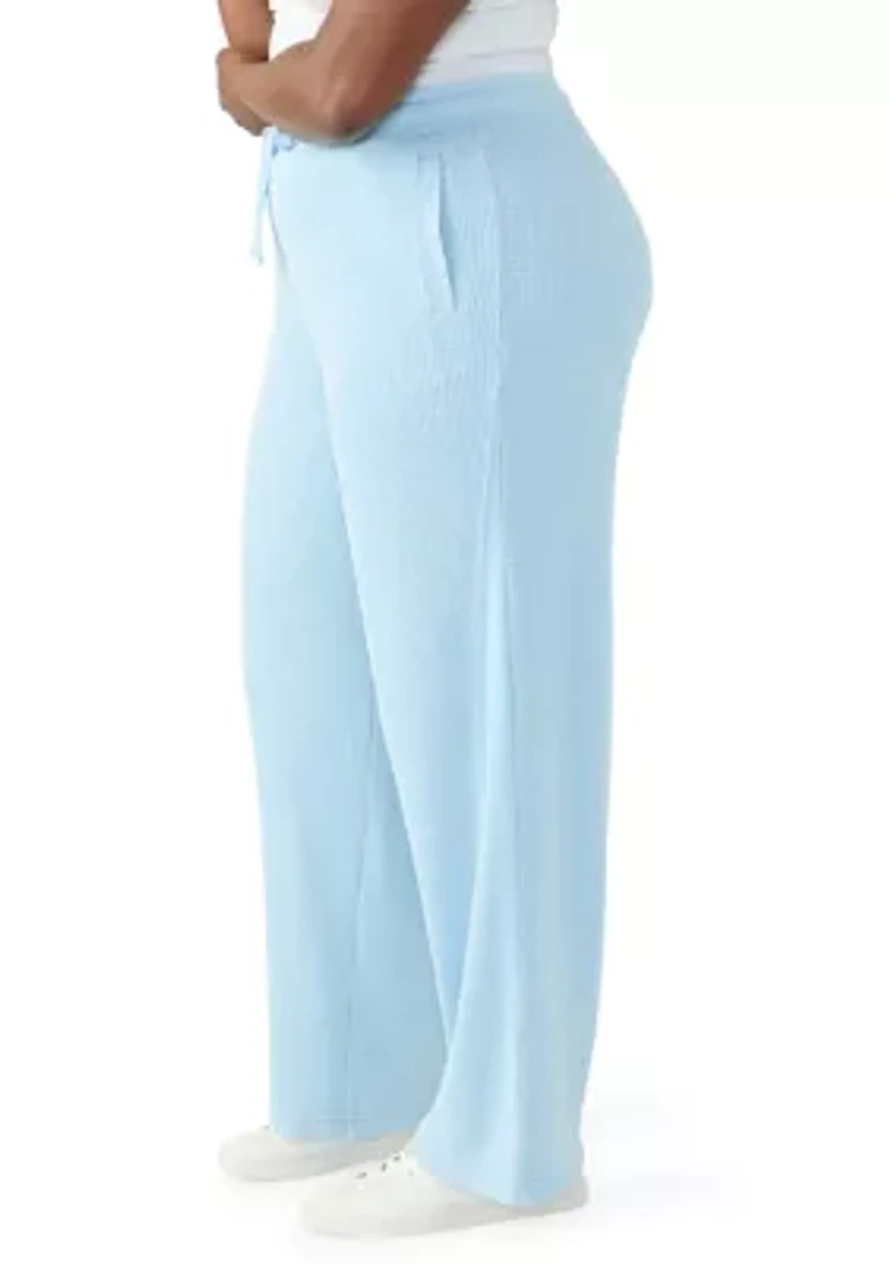 Plus Wide Leg Waffle Pants