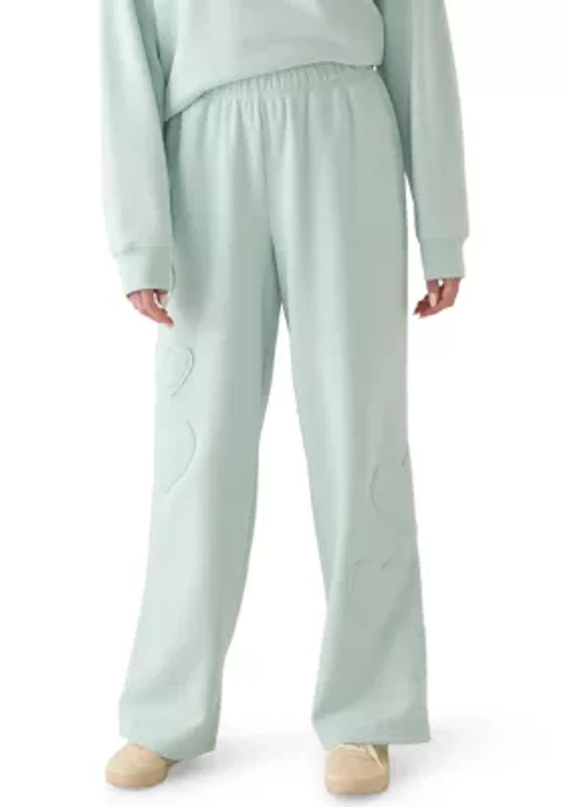 Women's Wide Leg Sweatpants with Appliqué