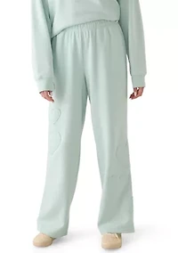 Women's Wide Leg Sweatpants with Appliqué