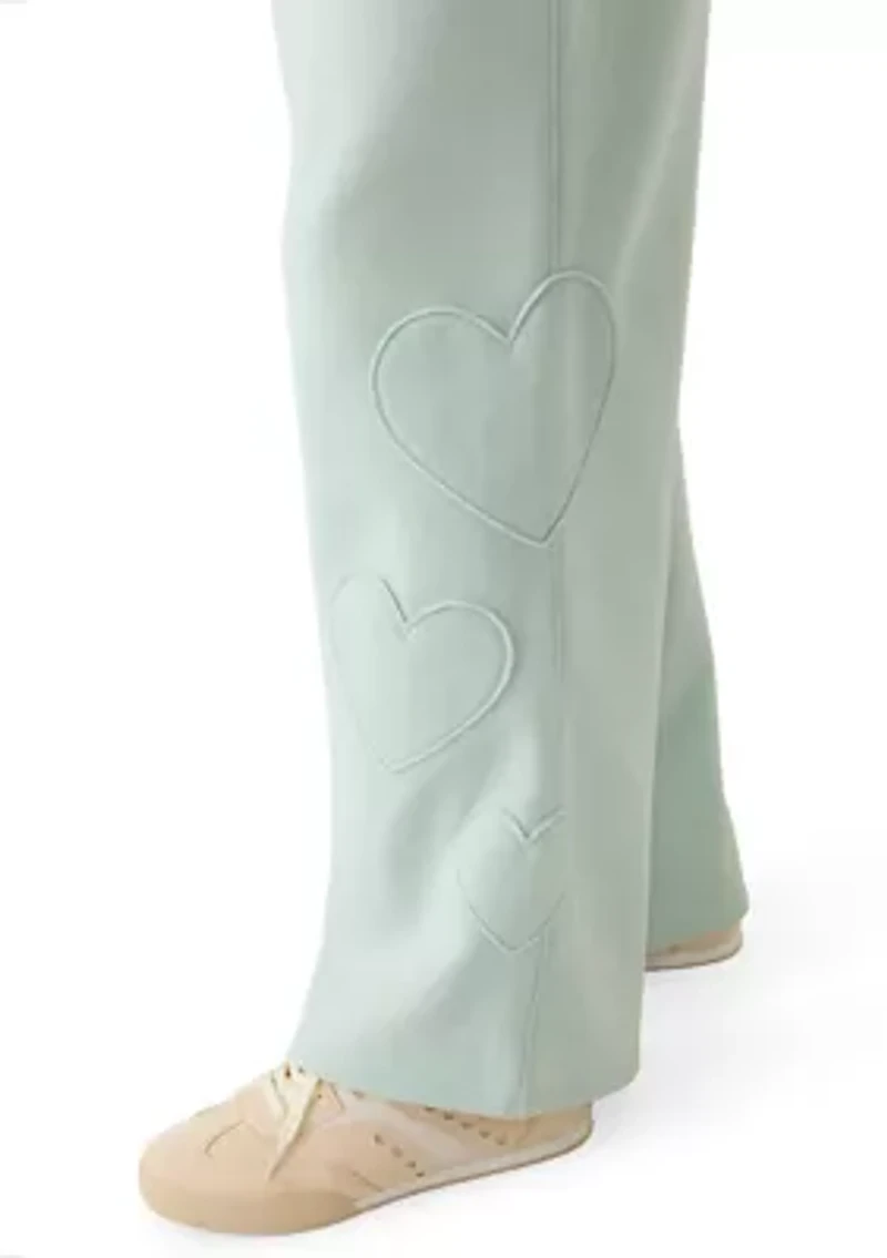 Women's Wide Leg Sweatpants with Appliqué