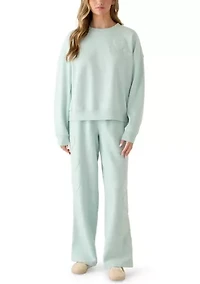 Women's Wide Leg Sweatpants with Appliqué