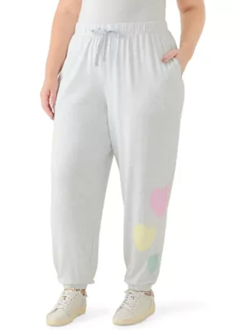 Plus Pull On Joggers with Embroidery