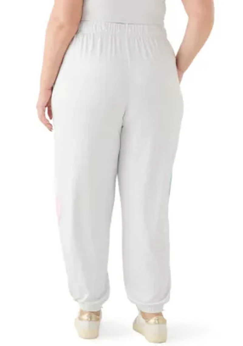 Plus Pull On Joggers with Embroidery