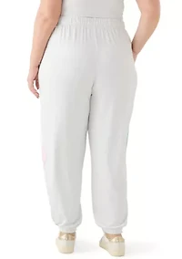 Plus Pull On Joggers with Embroidery