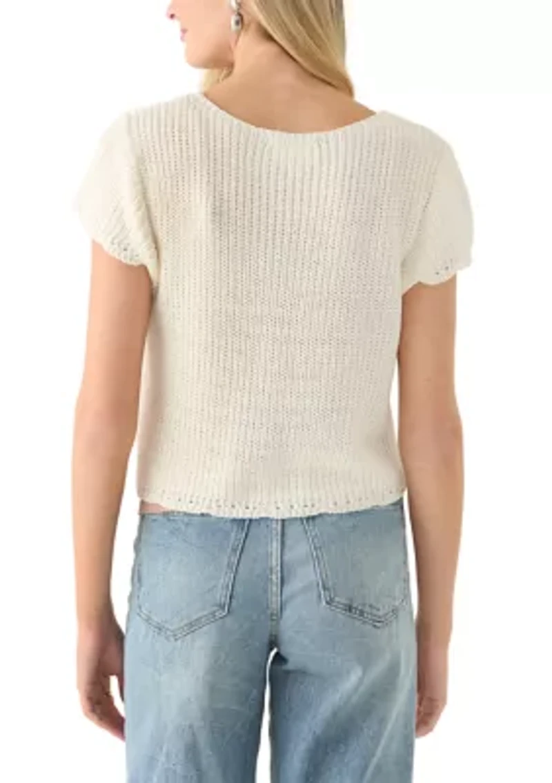 Women's Short Sleeve One Button Cardigan