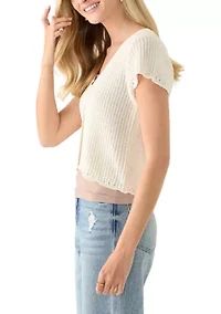 Women's Short Sleeve One Button Cardigan