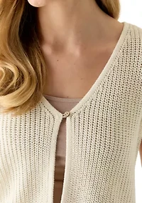 Women's Short Sleeve One Button Cardigan