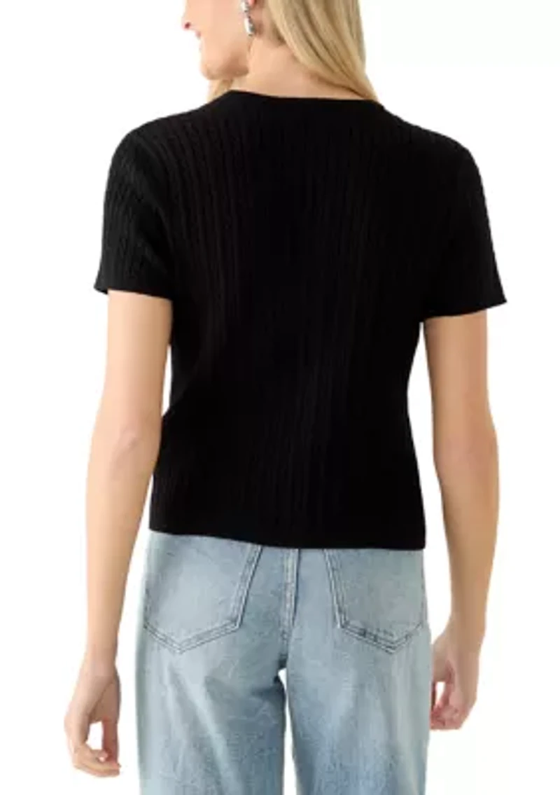 Women's Cable Knit Button Down Cardigan