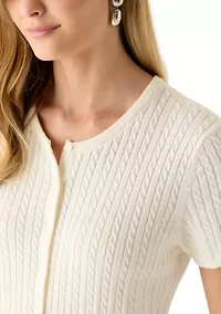 Women's Cable Knit Button Down Cardigan