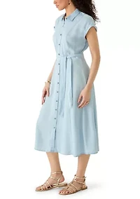 Women's Collared Button Down Dress