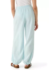 Women's Barrel Leg Gauze Pants