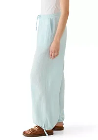 Women's Barrel Leg Gauze Pants