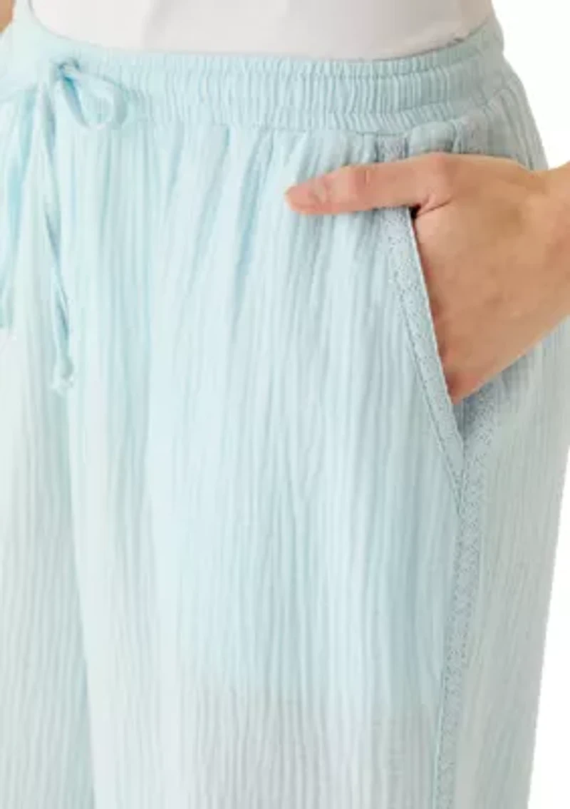 Women's Barrel Leg Gauze Pants