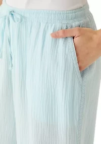Women's Barrel Leg Gauze Pants