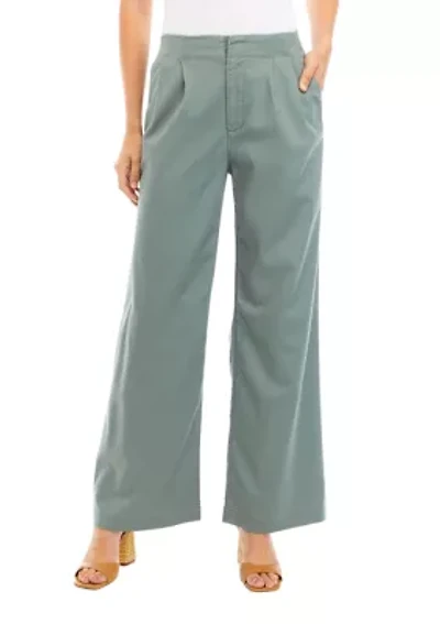 Women's Pleat Front Wide Leg Pants