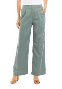 Women's Pleat Front Wide Leg Pants