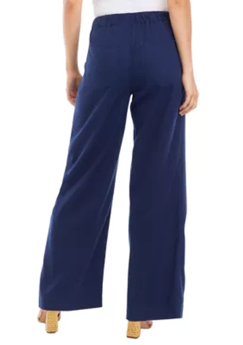 Women's Pleat Front Wide Leg Pants