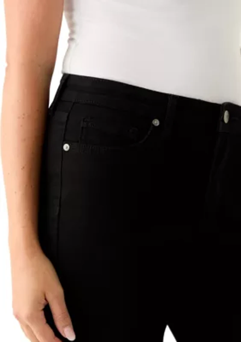 Petite Mid Rise Straight Stretch Jeans