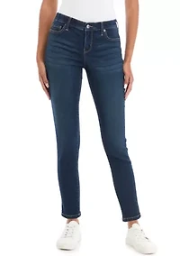 Petite 5 Pocket Mid Rise Skinny Stretch Jeans