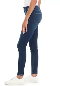 Petite 5 Pocket Mid Rise Skinny Stretch Jeans