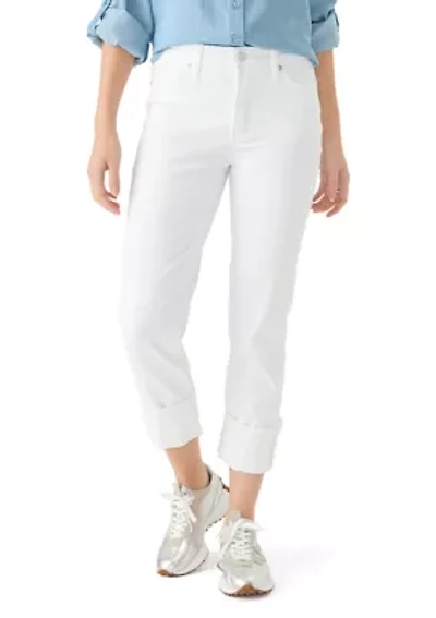 Women's High Rise Wide Cuff Straight Jeans