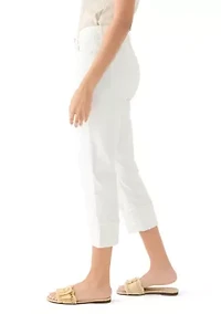 Petite Mid Rise Wide Cuff Straight Ankle Pants