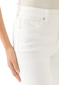 Petite Mid Rise Wide Cuff Straight Ankle Pants