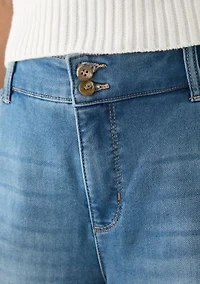 Women's High Rise Wide Leg Knit Denim Pants