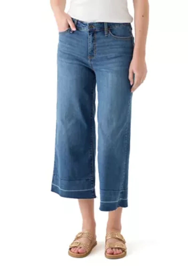 Women's Wide Leg Release Hem Cropped Pants