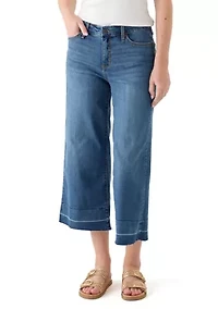 Women's Wide Leg Release Hem Cropped Pants
