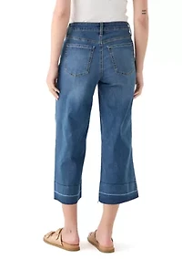 Women's Wide Leg Release Hem Cropped Pants