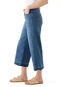 Women's Wide Leg Release Hem Cropped Pants