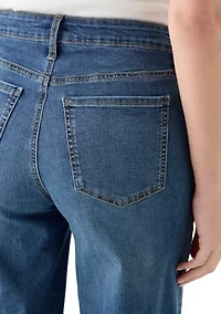 Women's Wide Leg Release Hem Cropped Pants