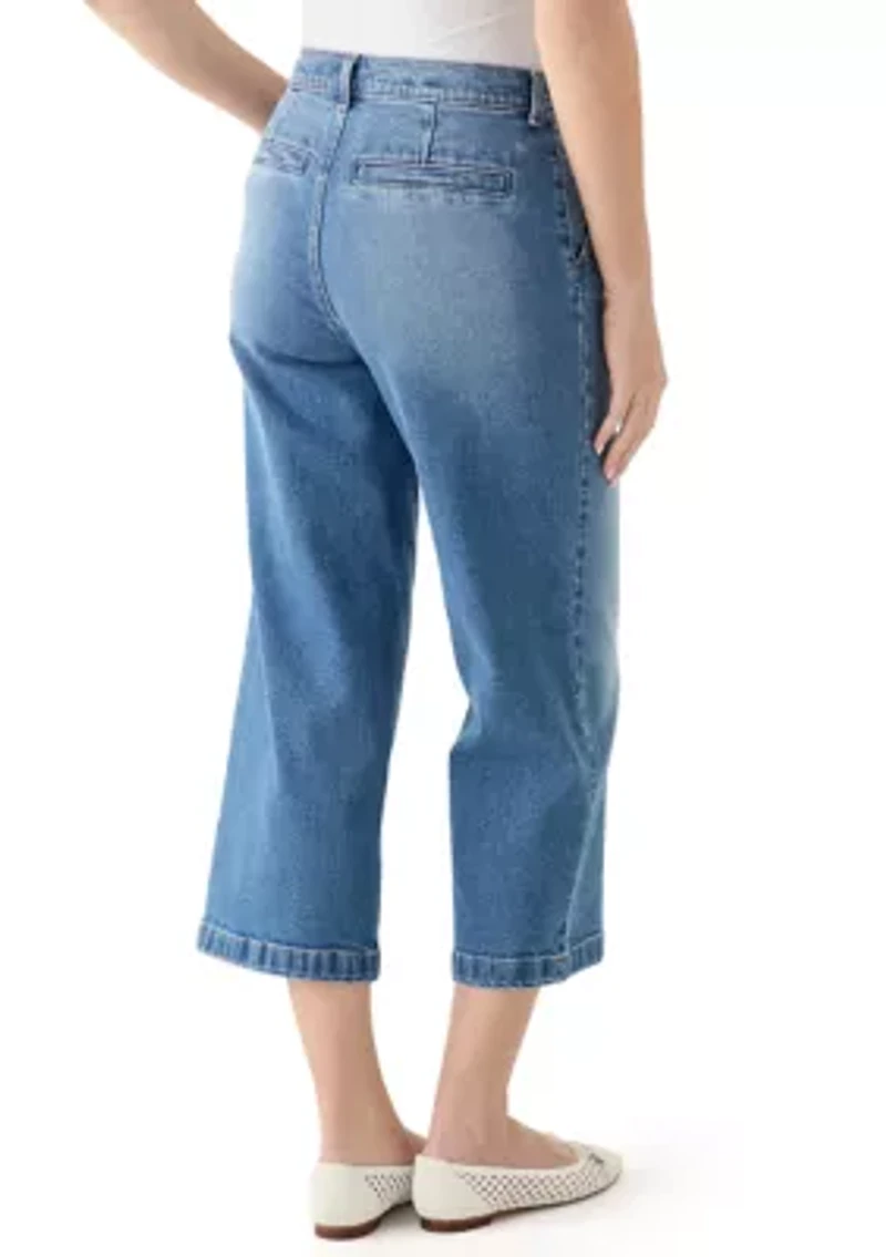 Women's High Rise Leg Cropped Jeans
