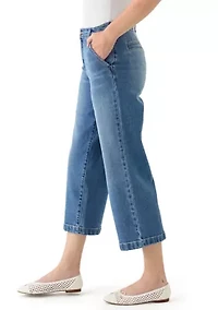 Women's High Rise Leg Cropped Jeans