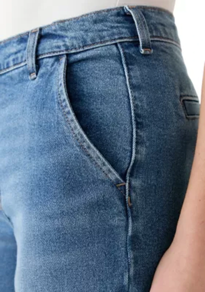 Women's High Rise Leg Cropped Jeans