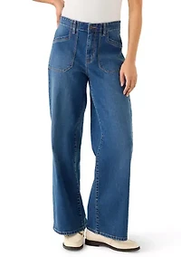 Women's High Rise Pocket Wide Leg Jeans
